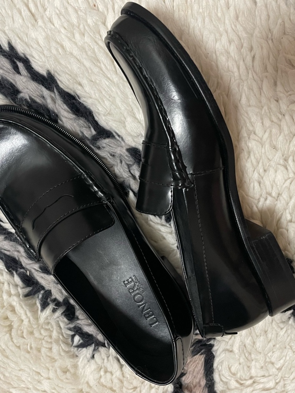 Matisse Steven Black Leather Penny Loafers